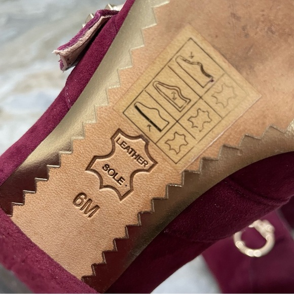 TORY BURCH Tess Loafer Pump Burgundy Suede Women’s 6M - Picture 3 of 13